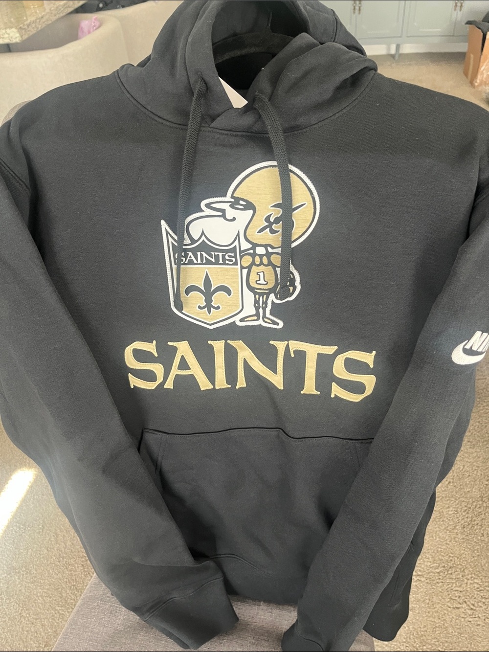 Nike Black & Gold New Orleans Saints Crewneck Hoodie